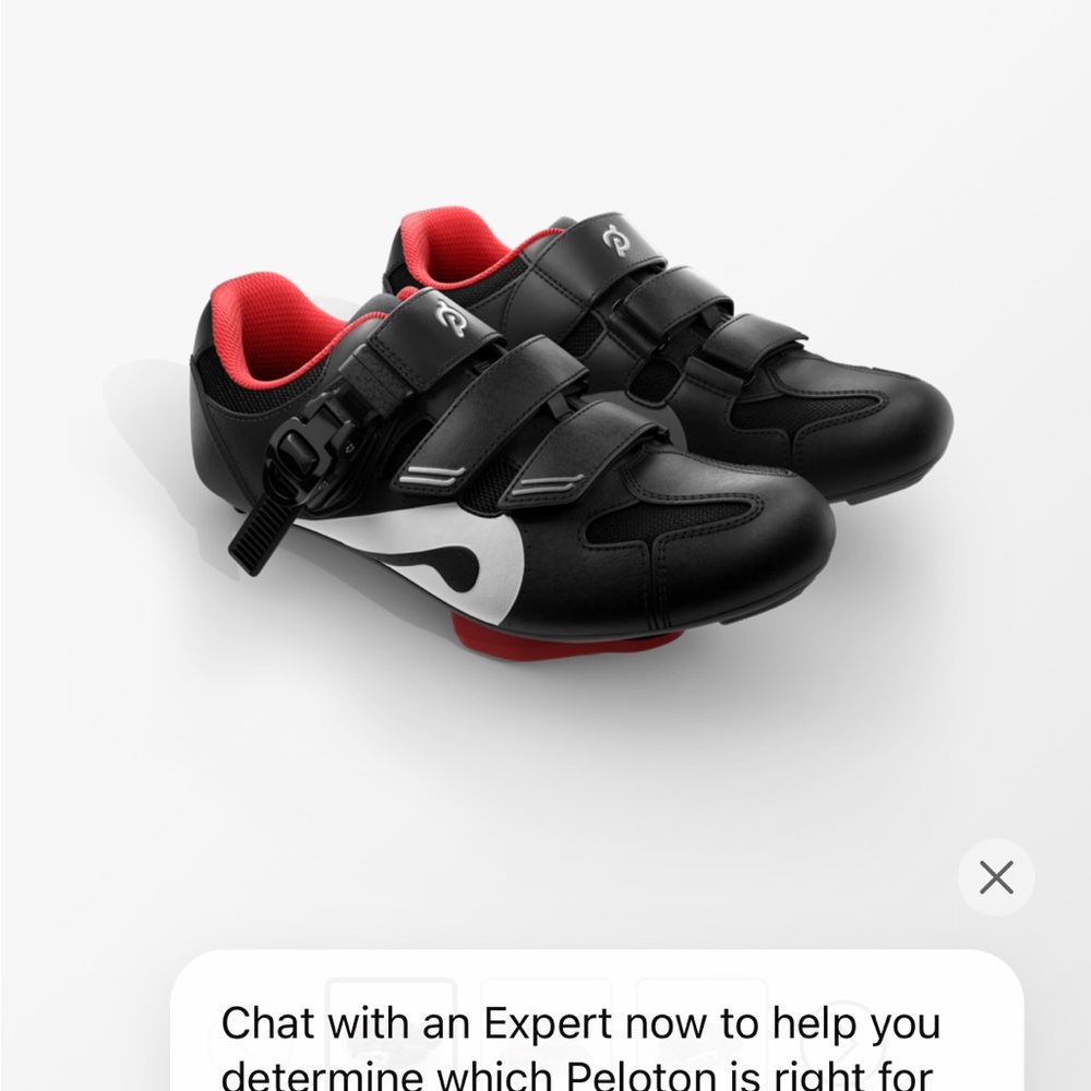 Peloton Black and Red Sneakers with Velcro Straps